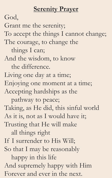 serenity prayer